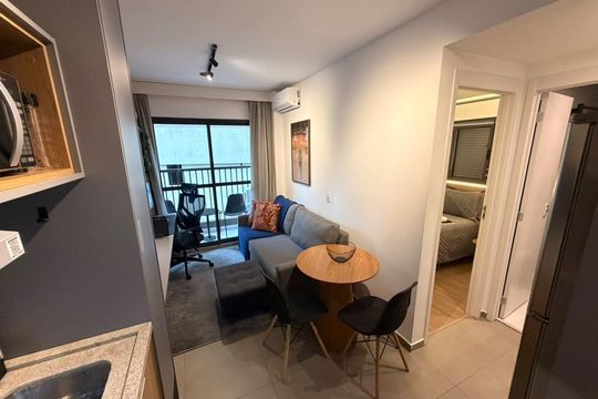 Sala de apartamento à venda com 1 quarto, 28m² em Pinheiros, São Paulo