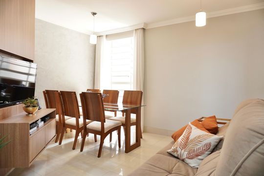Sala  de apartamento para alugar com 3 quartos, 87m² em Santo Andre, Belo Horizonte