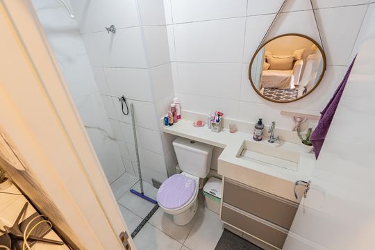 Banheiro de apartamento à venda com 1 quarto, 33m² em Sacomã, São Paulo
