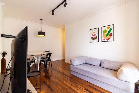 Sala de apartamento para alugar com 1 quarto, 54m² em Jardim Paulista, São Paulo