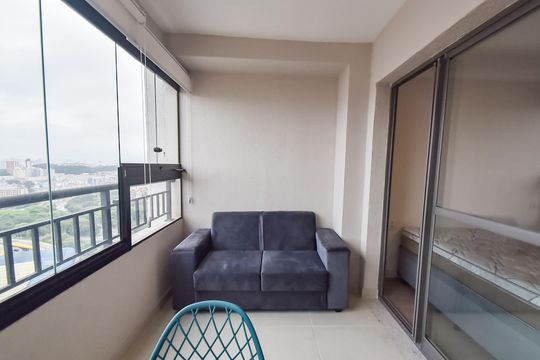 Varanda de kitnet/studio para alugar com 1 quarto, 28m² em Sacoma, São Paulo