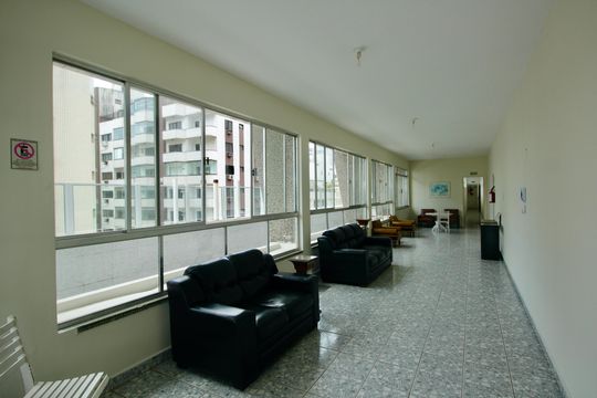Área comum - Salão de festas de apartamento para alugar com 1 quarto, 36m² em Aparecida, Santos