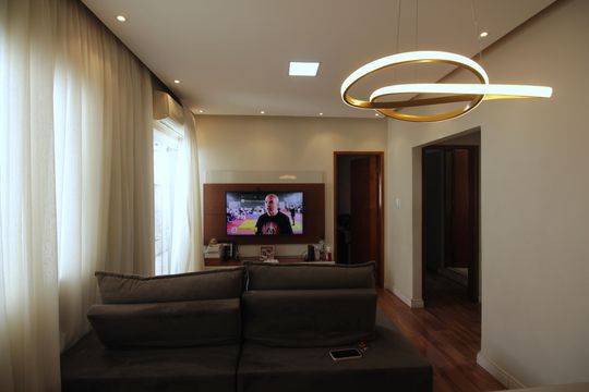 Sala de casa de condomínio para alugar com 2 quartos, 145m² em Estuário, Santos