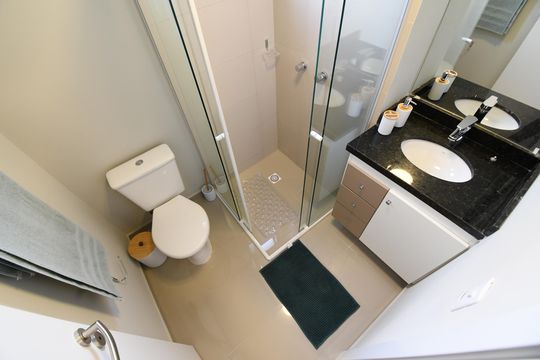 Banheiro do Studio de apartamento à venda com 1 quarto, 22m² em Centro, Curitiba