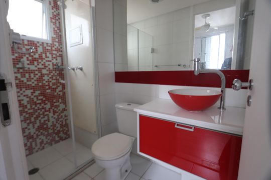 Banheiro da Suíte de apartamento para alugar com 3 quartos, 97m² em Vila Bela, São Paulo