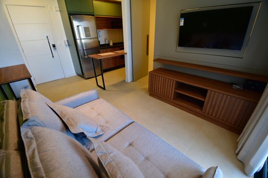 Sala de apartamento para alugar com 1 quarto, 46m² em Centro, Campinas