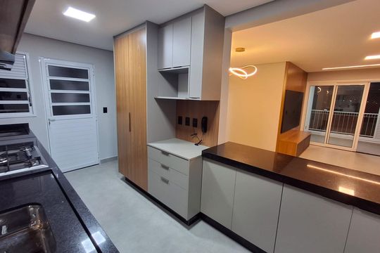 Cozinha de apartamento para alugar com 3 quartos, 89m² em Parque Campolim, Sorocaba