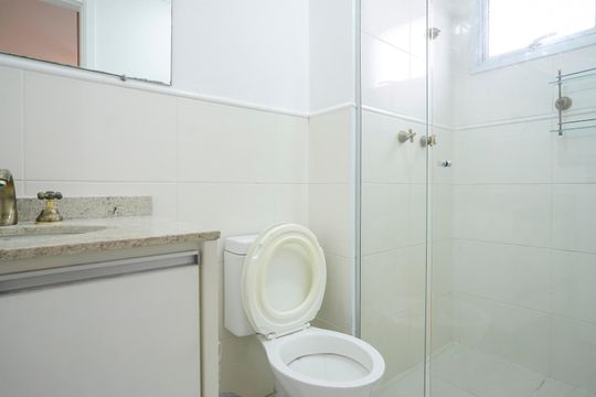 Banheiro da suíte de apartamento para alugar com 2 quartos, 66m² em Fundacao, São Caetano do Sul