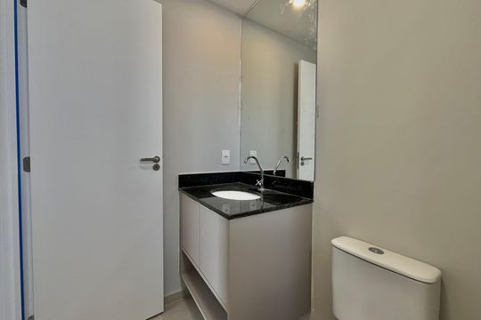 Banheiro da Suíte de apartamento para alugar com 1 quarto, 35m² em Vila Clementino, São Paulo