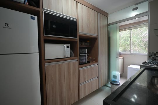 Cozinha de apartamento à venda com 2 quartos, 55m² em Jardim Alvorada, Santo André