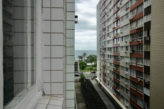 Vista da Sala de kitnet/studio para alugar com 1 quarto, 35m² em Embaré, Santos