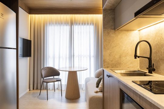 Sala de apartamento para alugar com 1 quarto, 26m² em Vila Nova Conceição, São Paulo