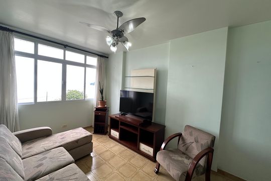 Sala de apartamento para alugar com 1 quarto, 59m² em Centro, São Vicente