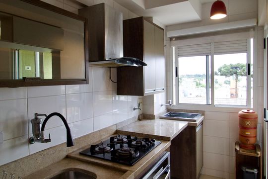 Cozinha de apartamento à venda com 3 quartos, 64m² em Santa Cândida, Curitiba