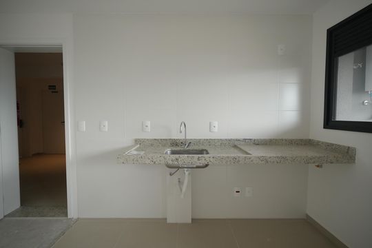 Cozinha de apartamento à venda com 2 quartos, 44m² em Campestre, Santo André