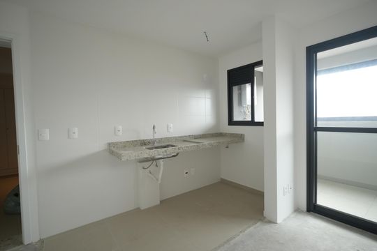 Cozinha de apartamento à venda com 2 quartos, 44m² em Campestre, Santo André