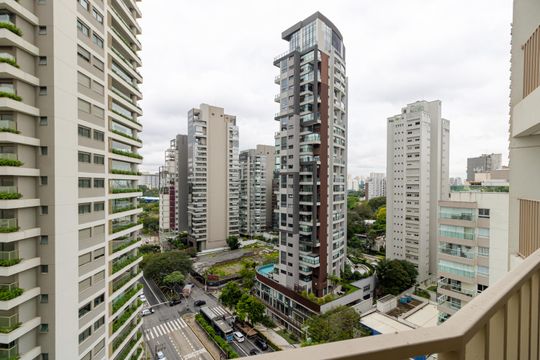 Vista sacada térmica de kitnet/studio à venda com 1 quarto, 30m² em Indianópolis, São Paulo