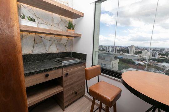 VARANDA GOURMET de apartamento à venda com 1 quarto, 43m² em Bosque, Campinas