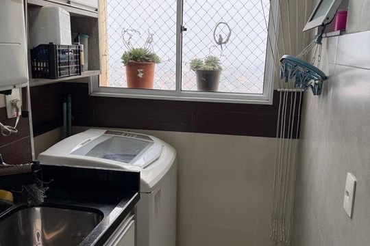 Área de serviço de apartamento à venda com 3 quartos, 67m² em Vila Curuçá, Santo André