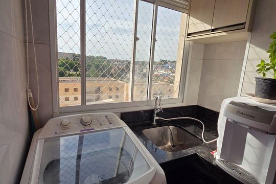 Área de serviço de apartamento à venda com 2 quartos, 50m² em Jardim do Lago Continuacao, Campinas