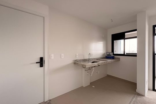 Cozinha de apartamento à venda com 2 quartos, 44m² em Campestre, Santo André