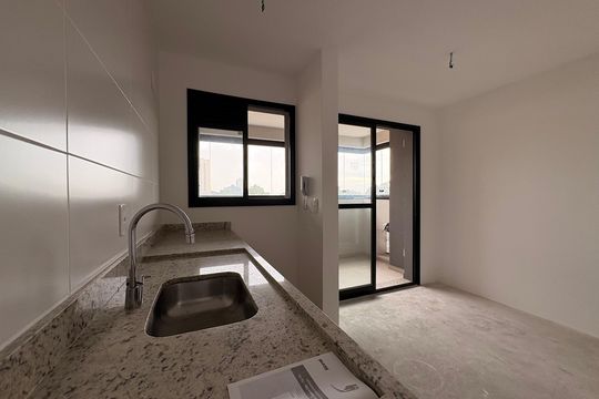 Cozinha de apartamento à venda com 2 quartos, 44m² em Campestre, Santo André