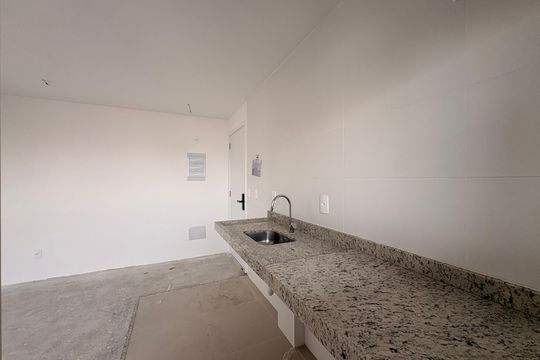 Cozinha de apartamento à venda com 2 quartos, 44m² em Campestre, Santo André