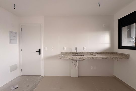 Cozinha de apartamento à venda com 2 quartos, 44m² em Campestre, Santo André