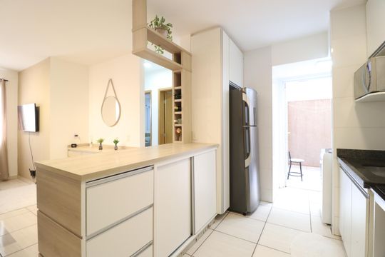 Cozinha de apartamento para alugar com 2 quartos, 50m² em Jardim Espanha, Uberlândia