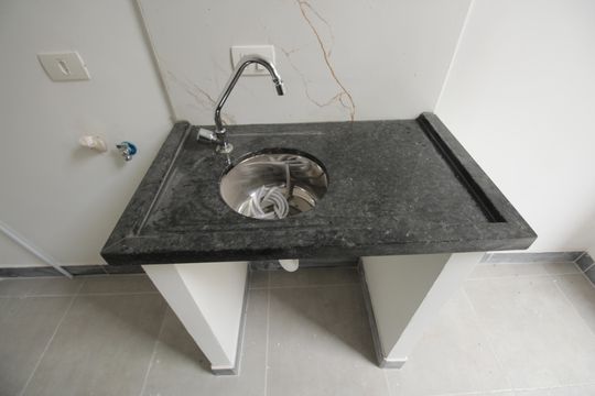 Sala/Cozinha de casa de condomínio para alugar com 1 quarto, 30m² em Vila Mathias, Santos
