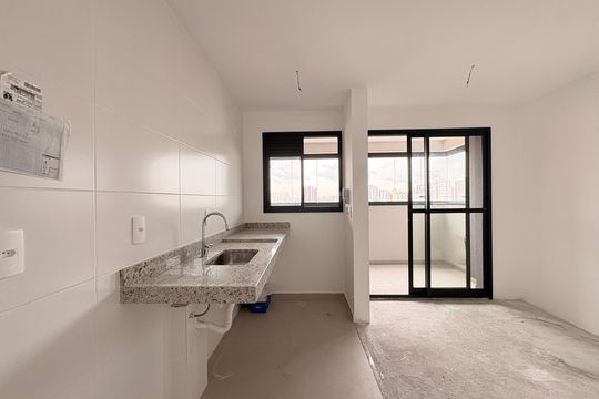Cozinha de apartamento à venda com 2 quartos, 44m² em Campestre, Santo André
