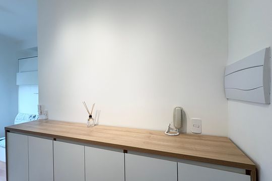 Cozinha de kitnet/studio para alugar com 1 quarto, 17m² em Chácara Inglesa, São Paulo