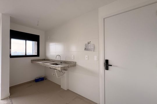 Cozinha de apartamento à venda com 2 quartos, 44m² em Campestre, Santo André