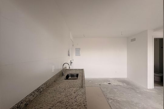 Cozinha de apartamento à venda com 2 quartos, 44m² em Campestre, Santo André