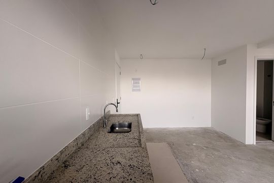 Cozinha de apartamento à venda com 2 quartos, 44m² em Campestre, Santo André
