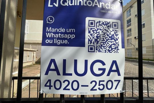 Placa Instalada em 27/10/2026 - Cod.UKCH-141 de apartamento para alugar com 2 quartos, 55m² em Rio dos Sinos, São Leopoldo