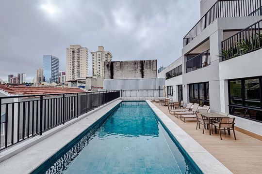 Área comum - Piscina de kitnet/studio para alugar com 1 quarto, 35m² em Tatuapé, São Paulo