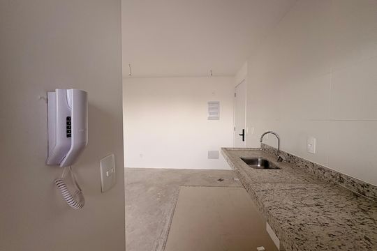 Cozinha de apartamento à venda com 2 quartos, 44m² em Campestre, Santo André