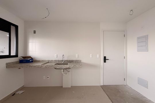 Cozinha  de apartamento à venda com 2 quartos, 44m² em Campestre, Santo André