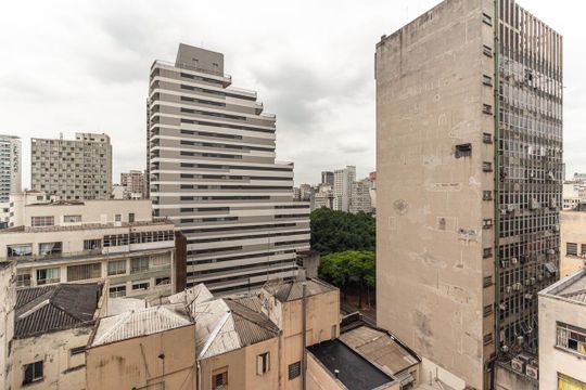 Vista da Sala de apartamento para alugar com 1 quarto, 29m² em República, São Paulo