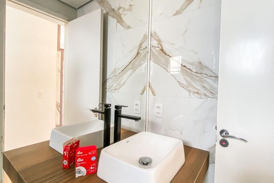 Banheiro  de apartamento para alugar com 2 quartos, 47m² em Parque Paineiras, São Paulo