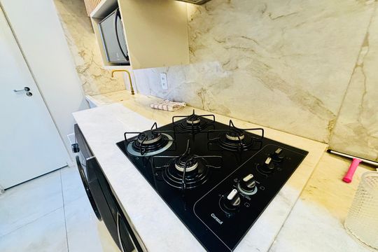 Cozinha de apartamento para alugar com 2 quartos, 36m² em Vila Guilhermina, São Paulo
