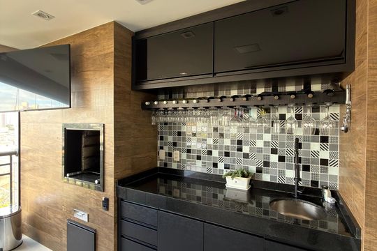 Varanda gourmet de apartamento à venda com 3 quartos, 180m² em Nova Petrópolis, São Bernardo do Campo