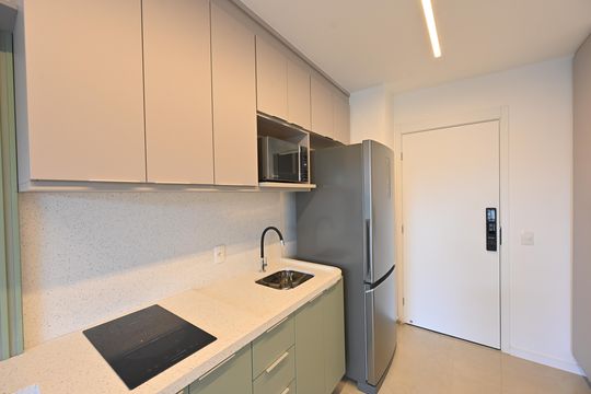 Cozinha de apartamento para alugar com 1 quarto, 29m² em Vila Clementino, São Paulo