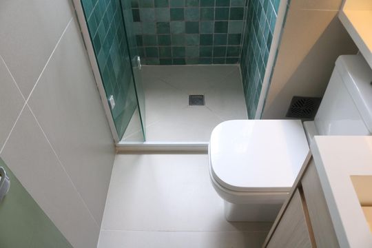 Banheiro de apartamento para alugar com 2 quartos, 46m² em Parque Industrial Tomas Edson, São Paulo