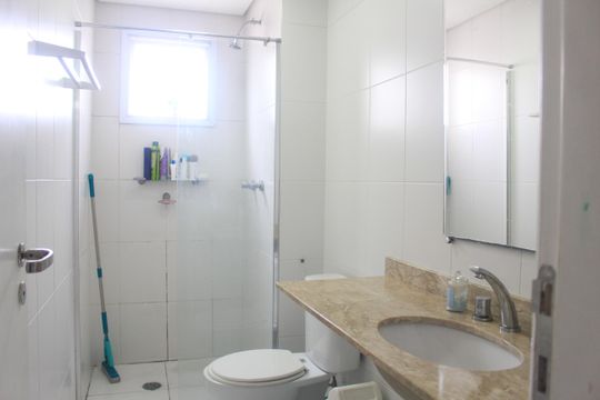 Banheiro da Suíte de apartamento à venda com 2 quartos, 72m² em Osvaldo Cruz, São Caetano do Sul