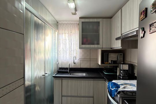 Cozinha de apartamento à venda com 2 quartos, 42m² em Demarchi, São Bernardo do Campo