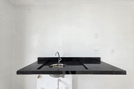 Cozinha de apartamento à venda com 2 quartos, 46m² em Vila Curuçá, Santo André