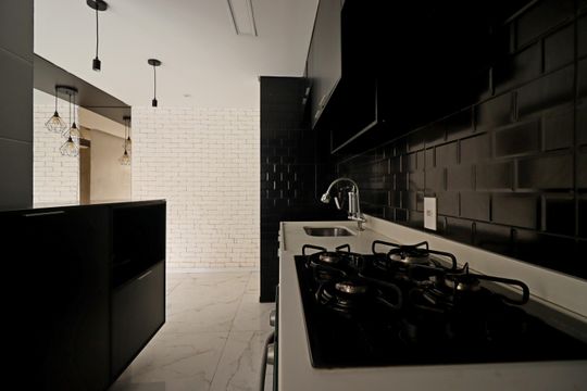 Cozinha de apartamento à venda com 2 quartos, 48m² em Parque Novo Oratório, Santo André