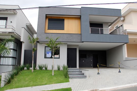 plaquinha de casa de condomínio à venda com 3 quartos, 226m² em Colina dos Pinheiros, Valinhos